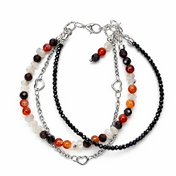 Edelsteinarmband Damen Karneol, Granat, Mondstein & Spinel