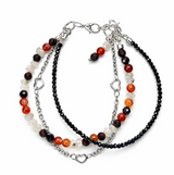 Edelsteinarmband - Sunset & Shadow - Karneol, Mondstein, Hämatit & Spinel