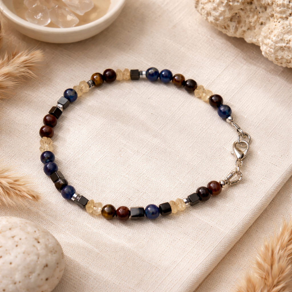 Edelsteinarmband Damen Lapislazuli & Tigerauge – Fokus & Selbstvertrauen
