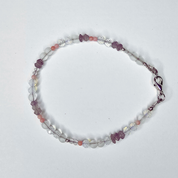 Edelsteinarmband Ocean Flame: Bergkristall, Amethyst und Opal