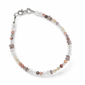 Edelsteinarmband – Rosenquarz Pink Achat Amethyst - Handgefertigt