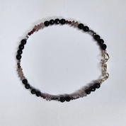 Edelsteinarmband Shadow: Hämatit, Amethyst und Onyx