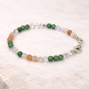 Edelsteinarmband Silent Aurora: Aventurin, Rosenquarz und Opal