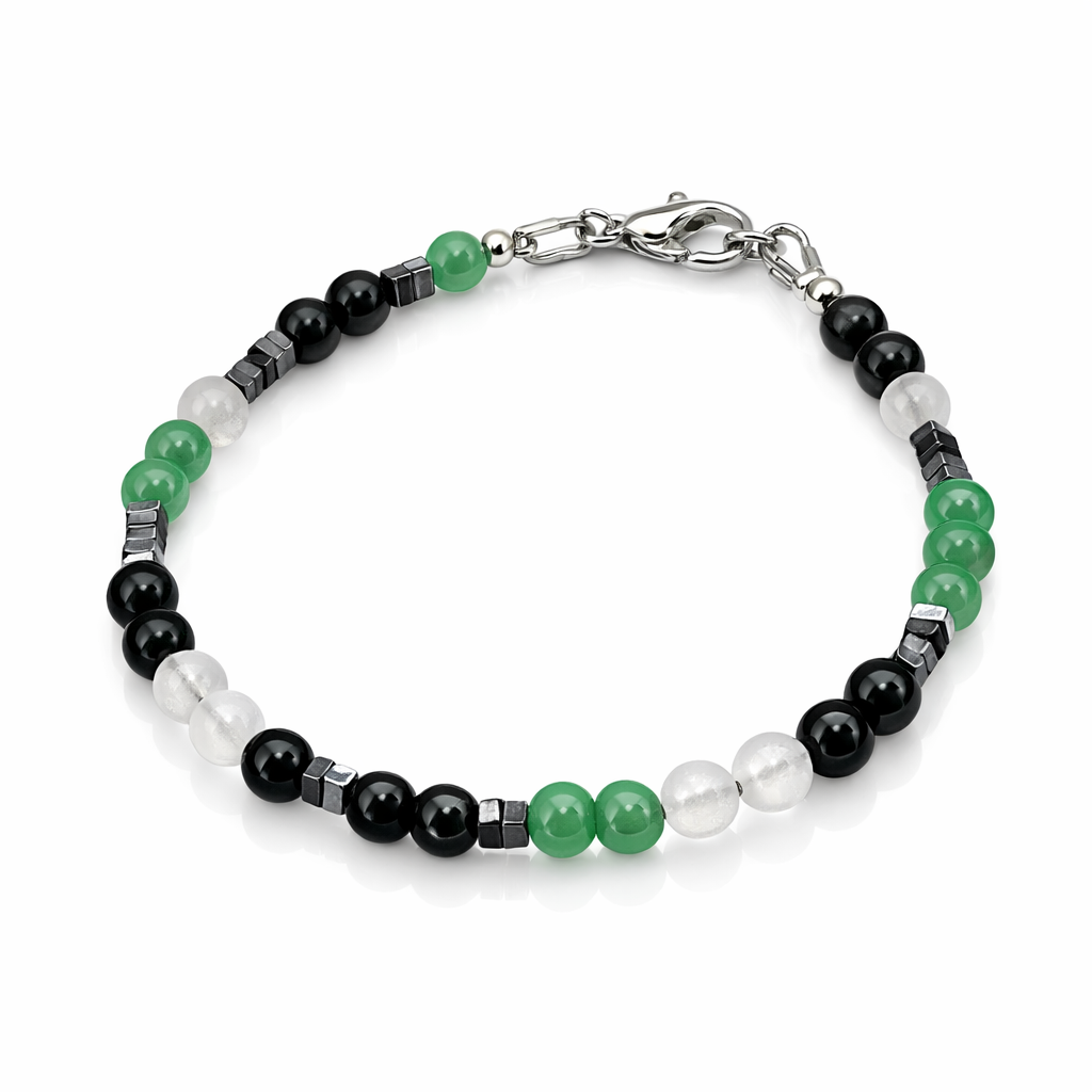 Edelsteinarmband mit Geburtsstein Aventurin und Opal