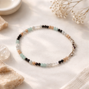 Edelsteinarmband Moonlight Flow: Aquamarin, Mondstein und Amazonit