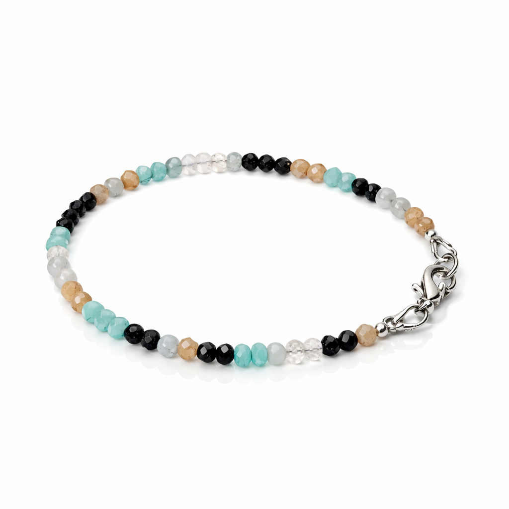 Edelsteinarmband mit Mondstein & Aquamarin – Ruhe, Balance, Inspiration
