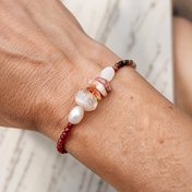 Edelsteinarmband mit Süßwasserperlen & Natursteinen | BE-Youniq