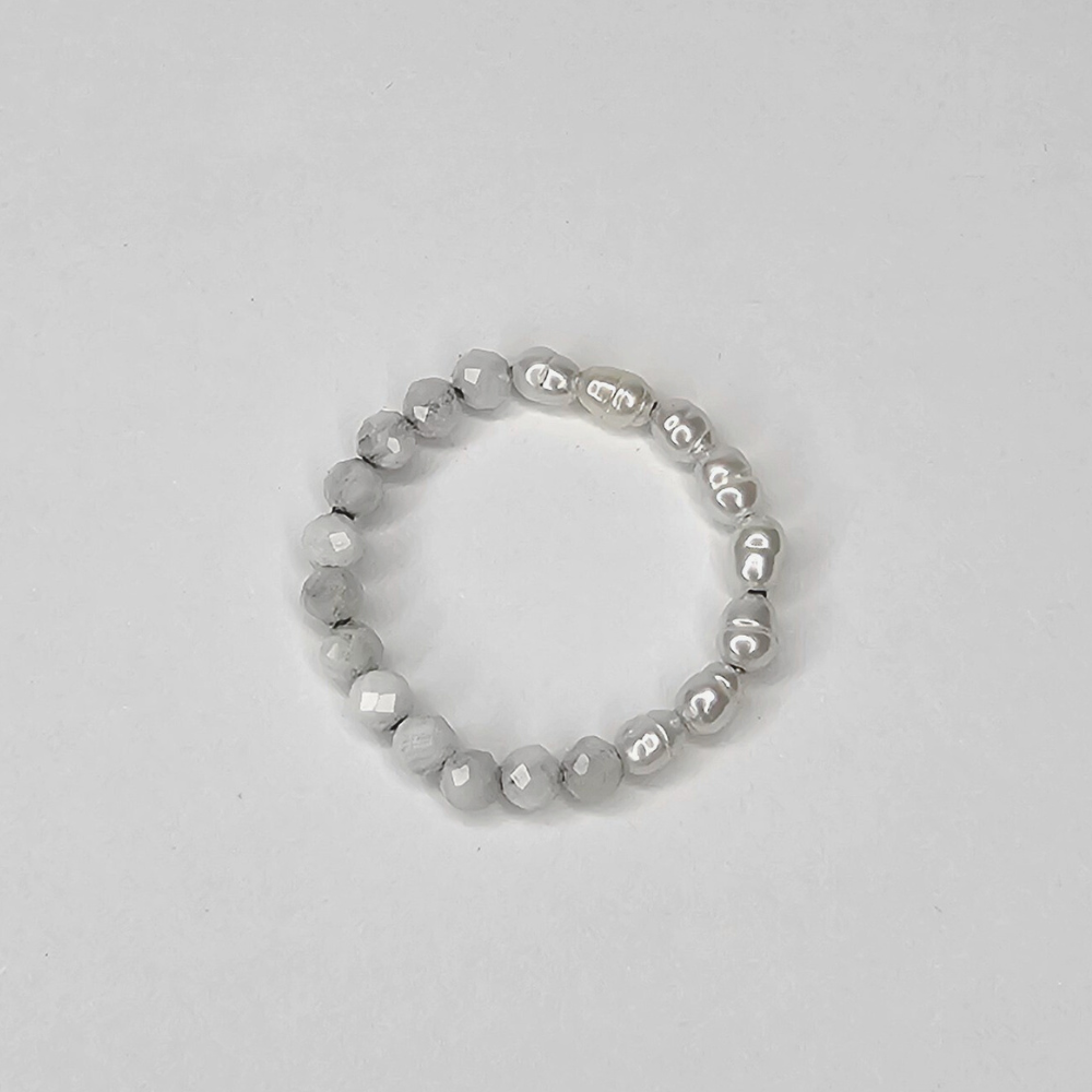 Edelsteinring - Mondstein - White Pearl Glow