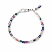 Fresh Blossom – feines Armband mit echten Edelsteinperlen: Fluorit, Citrin und Amethyst sowie weitere Edelsteine