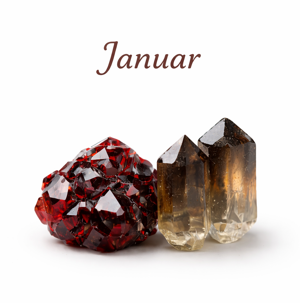Geburtsstein Januar Granat & Rauchquarz