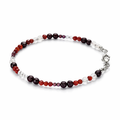 Granat Armband – Geburtsstein Januar – mit Karneol & Rosenquarz