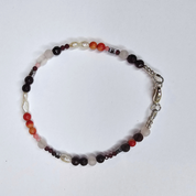 Edelsteinarmband Ruby Serenade: Granat, Bambuskoralle und Rosenquarz