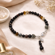 Edelsteinarmband Dark Earth Fusion: Onyx, Granat und Tigerauge