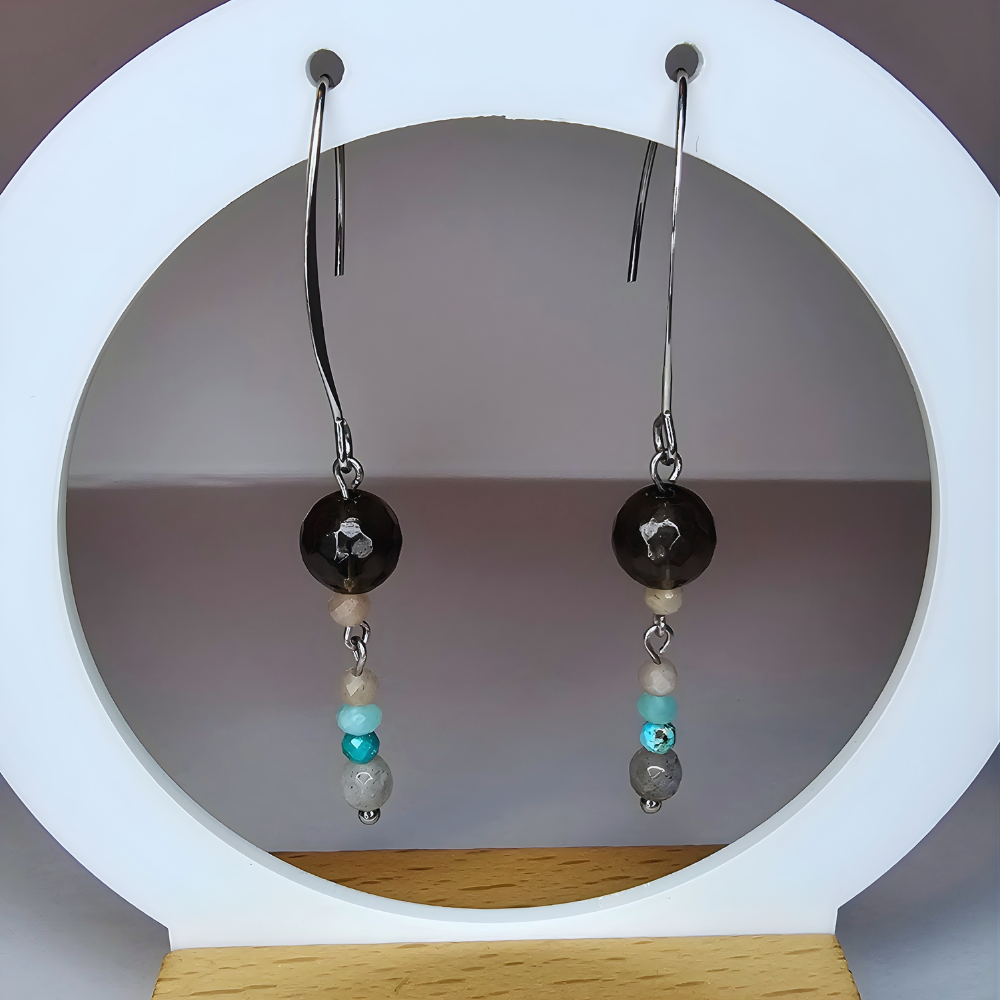 Handgefertigte Edelstein-Ohrringe aus Natursteinen
