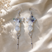 Handgefertigte Edelstein Ohrringe Crystal Glow mit Bergkristall, Mondstein und Fluorit – BE-Youniq