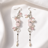 Edelstein Ohrringe - Rose Blush - Rosenquarz, Süßwasserperlen
