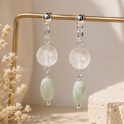 Bergkristall Ohrringe mit Morganit – Zeitlos elegant. 