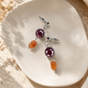 Handgefertigtes Armband mit rotem Achat und Sonnenstein – Pearl Sage Sunshine von BE-Youniq