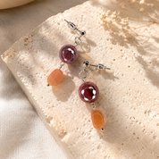 Handgefertigtes Armband mit rotem Achat und Sonnenstein – Pearl Sage Sunshine von BE-Youniq