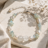 Ocean Pearl - Aquamarin, Bergkristall & Süßwasserperlen