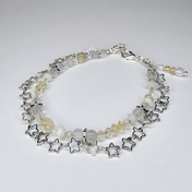 Handgefertigtes Edelsteinarmband aus Citrin, Opal, weißem Mondstein und Bergkristall – lichtvoller Schmuck für Klarheit, Intuition und positive Energie