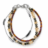 Edelsteinarmband - Golden Manifest - Citrin, Pyrit, Granat & Tigerauge