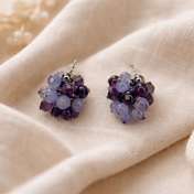 Handgemachte Edelstein-Ohrringe mit Aquamarin, Amethyst und Fluorit – minimalistische Schmuckstücke aus Natursteinen