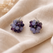 Handgemachte Edelstein-Ohrringe mit Aquamarin, Amethyst und Fluorit – minimalistische Schmuckstücke aus Natursteinen