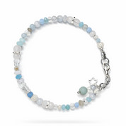 Icelight – handgefertigtes Edelsteinarmband: Bergkristall und Mondstein