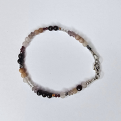 Mondstein Armband mit Amethyst & Rosenquarz – handgemacht