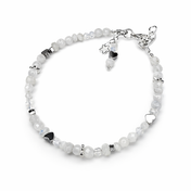 Mondstein Armband mit Opal & Bergkristall - Geburtsstein Juni