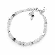 Moonlace Essence – handgefertigtes Edelsteinarmband: Mondstein, Opal und Bergkristall