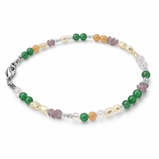 Mystic Meadow – handgefertigtes Edelsteinarmband: Aventurin, Mondstein und Bergkristall