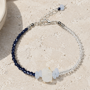 Naturstein-Armbänder aus der Sea Breeze Kollektion von BE-Youniq – blauer Spinell, Opal, Aquamarin & Fluorit