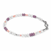 Handgemachtes Edelsteinarmband: Bergkristall, Amethyst, Opal