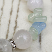 Ocean Spirit - Bergkristall, Aquamarin, Aventurin, grünem Chalcedon, weißer Jade und Süßwasserperlen