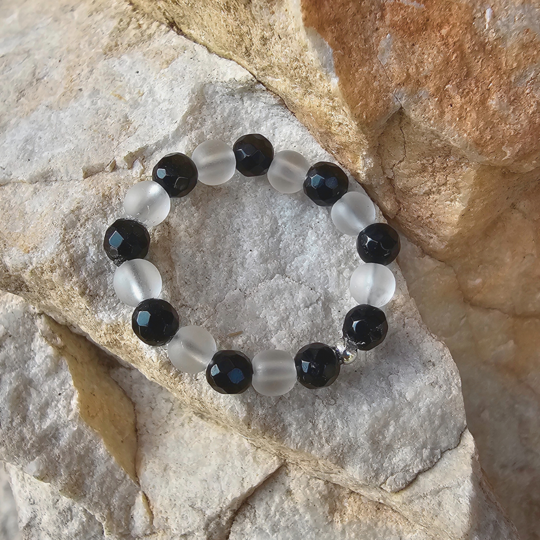 Perlen Ring Onyx
