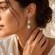 Fluorit Perlenohrringe von BE-Youniq – femininer Edelsteinschmuck