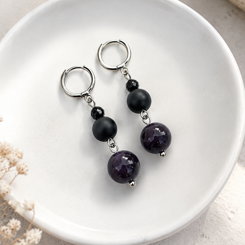 Pearl Sage Amé Noir - Amethyst & Onyx