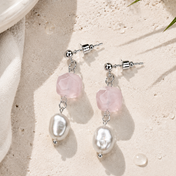 Pearl Sage Rosa Ohrringe mit rosa Fluorit und Barockperlen