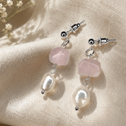 legante Fluorit Süßwasserperlen Ohrringe für Damen – Pearl Sage Rosa