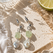 Fluorit Perlenohrringe mit Barockperlen – Pearl Sage Lime von BE-Youniq