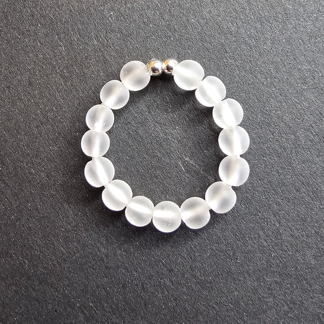 Perlen Ring Bergkristall, Talisman Ring