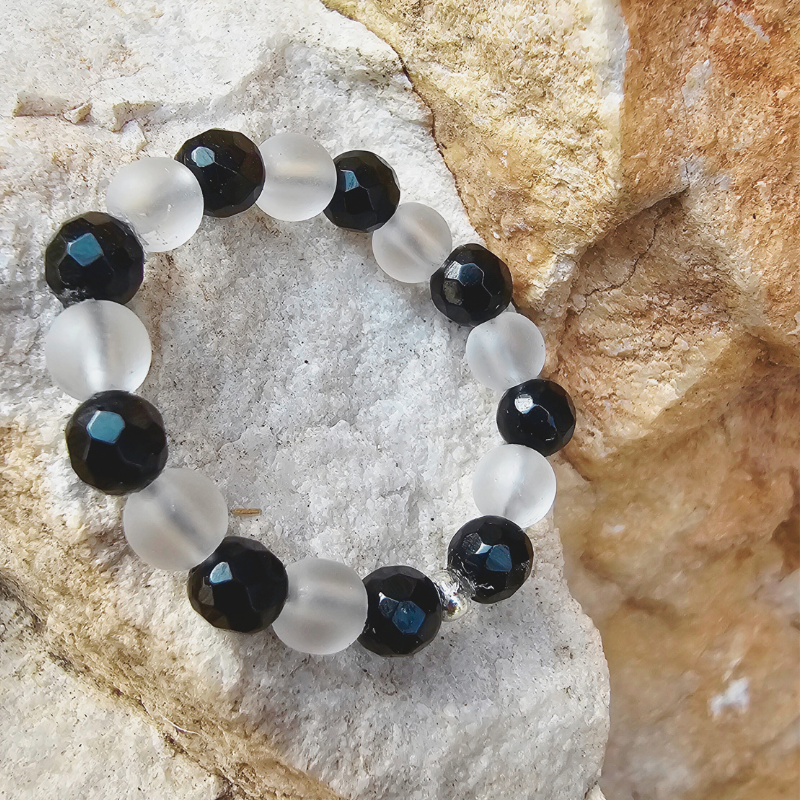 Perlen Ring Onyx