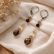 Rauchquarz Ohrringe mit Citrin – Ethereal Balance | Handgefertigt