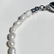 Raw Diamond White Aura - Rohdiamanten, Perlmutt & Süßwasserperlen