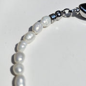 Raw Diamond White Aura - Rohdiamanten, Perlmutt & Süßwasserperlen