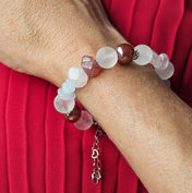 Rose Horizon - Rosenquarz, roter Achat, Bergkristall & Aquamarin