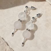 Rosenquarz & Bergkristall Ohrringe – Handgefertigter Edelsteinschmuck
