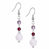 Edelstein Ohrringe - Berry Grace - Rosenquarz, Fluorit & Amethyst